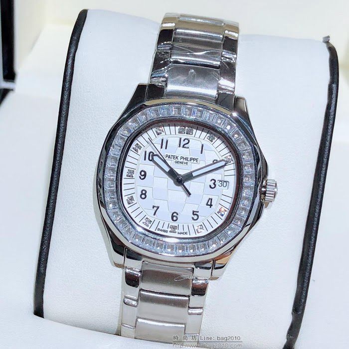 百達翡麗PATEK PHILPPE 官網同步上新 女士腕表 Aquanaut系列 石英機芯 斯華駱水晶鑽石表圈  wssb4360